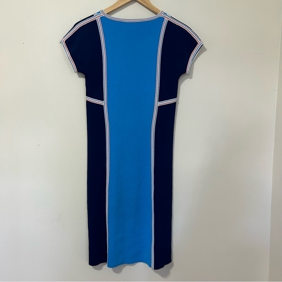 Derek Lam Colorblocked Stretch Knit Dress in Blue‎ sz S - Picture 3 of 5